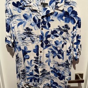 George Men's Blue Floral Shirt